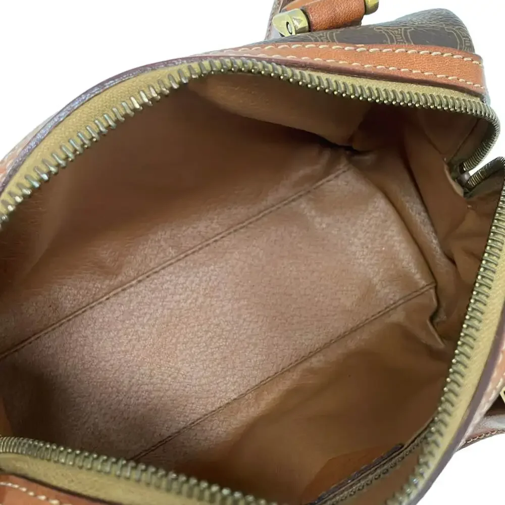 Celine Macadam Handbag Dark Brown PVC Leather